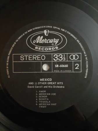 LP David Carroll & His Orchestra: Mexico And 11 Other Great Hits