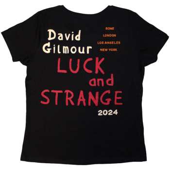 Merch David Gilmour: David Gilmour Ladies T-shirt: Luck & Strange Stage Shot (black) (back Print & Ex-tour) (small) S