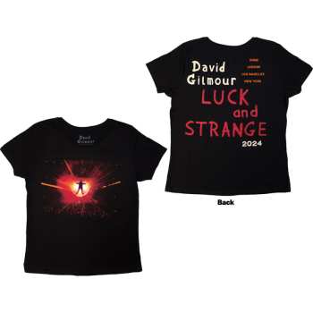 Merch David Gilmour: David Gilmour Ladies T-shirt: Luck & Strange Stage Shot (black) (back Print & Ex-tour) (small) S