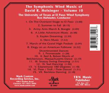 CD David Holsinger: The Symphonic Wind Music Of David R. Holsinger Volume 10