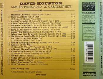 CD David Houston: Almost Persuaded - 20 Greatest Hits