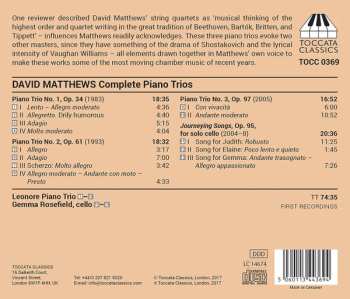 CD David Matthews: Complete Piano Trios