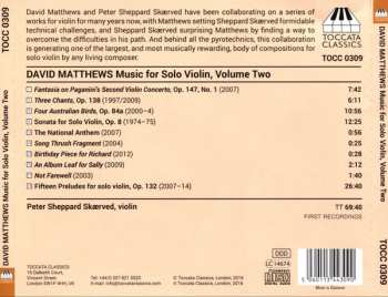 CD David Matthews: Music For Solo Violin, Volume Two