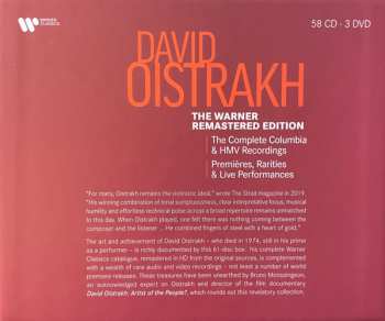 58CD/3DVD/Dobozkészlet David Oistrach: The Warner Remastered Edition - (The Complete Columbia & HMV Recordings / Premieres, Rarities & Live Performances)