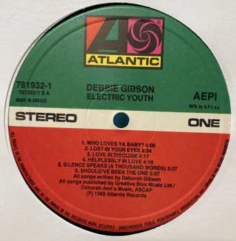 LP Debbie Gibson: Electric Youth