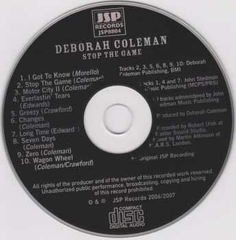 CD Deborah Coleman: Stop The Game