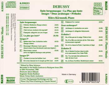 CD Claude Debussy: Piano Music - Suite Bergamasque / La Plus Que Lente / Images / Deux Arabesque / Préludes