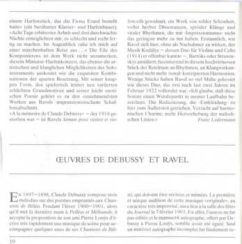 CD Claude Debussy: Debussy: Sonate Pour Flȗte, Alto Et Harpe - Syrinx / Ravel: Sonate Pour Violon Et Violoncelle - Introduction Et Allegro - Pavane