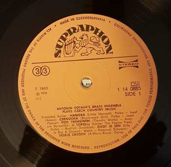 LP Dechová Hudba Antonína Votavy: Antonín Votava's Brass Ensemble Plays Czech Country Music