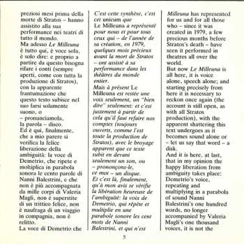 LP Demetrio Stratos: Le Milleuna