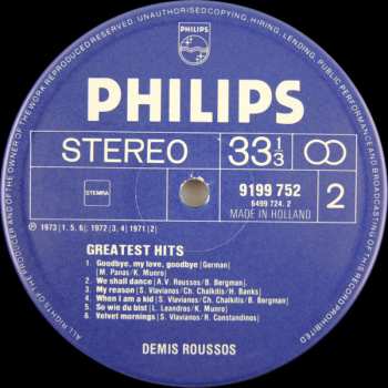 LP Demis Roussos: Greatest Hits