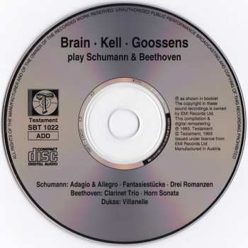CD Dennis Brain: play Schumann & Beethoven