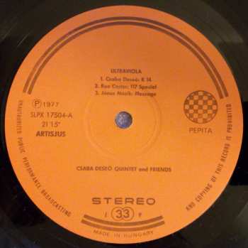 LP Deseő Csaba Jazz Quintet: Ultraviola