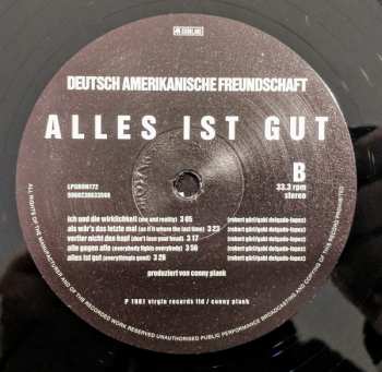 LP Deutsch Amerikanische Freundschaft: Alles Ist Gut