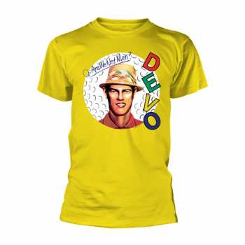 Merch Devo: Póló Are We Not Men? (yellow)