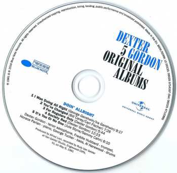 5CD/Dobozkészlet Dexter Gordon: 5 Original Albums