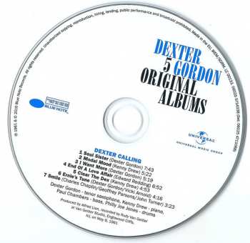 5CD/Dobozkészlet Dexter Gordon: 5 Original Albums