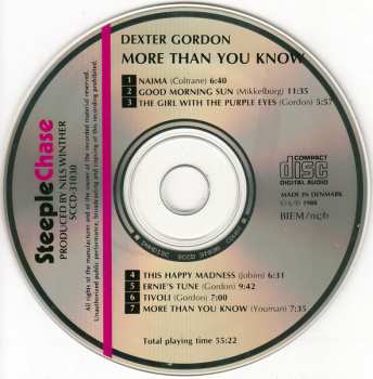 CD Dexter Gordon & Orchestra: More Than You Know