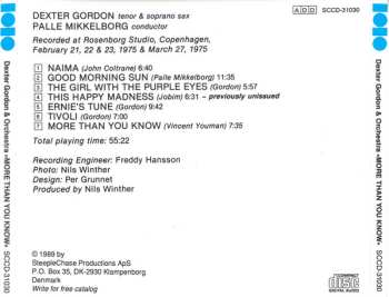 CD Dexter Gordon & Orchestra: More Than You Know