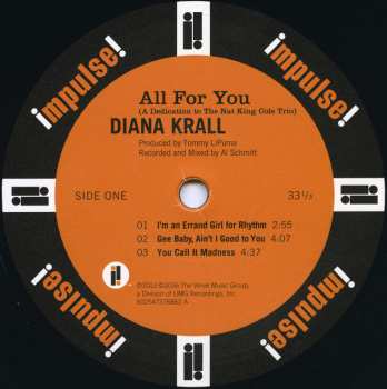 2LP Diana Krall: All For You (A Dedication To The Nat King Cole Trio)