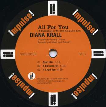2LP Diana Krall: All For You (A Dedication To The Nat King Cole Trio)