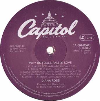 LP Diana Ross: Why Do Fools Fall In Love