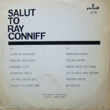 LP Dick Smede Orchestra: Salut To Ray Conniff