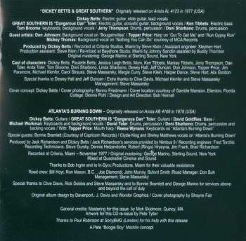 CD Dickey Betts & Great Southern: Great Southern / Atlanta's  Burning Down (The Arista Recordings)