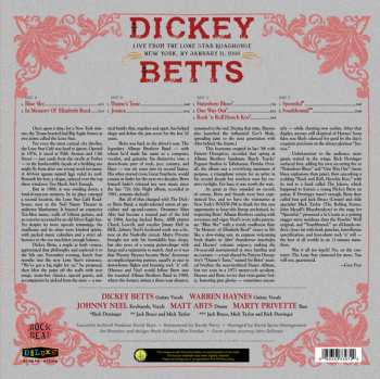 2LP Dickey Betts: Live From the Lone Star Roadhouse New York, NY January 11, 1988 LTD | CLR