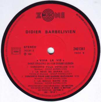 LP Didier Barbelivien: Viva La Vie (Bande Originale Du Film De Claude Lelouch)