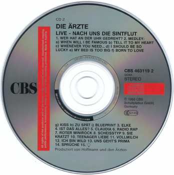 2CD Die Ärzte: Live (Nach Uns Die Sintflut)