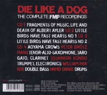4CD/Dobozkészlet Die Like A Dog Quartet: The Complete FMP Recordings