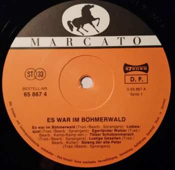LP Die Original Fidelen Egerländer: Es War Im Böhmerwald