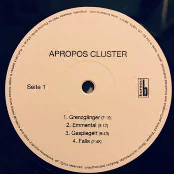 LP Hans-Joachim Roedelius: Apropos Cluster