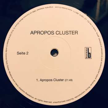 LP Hans-Joachim Roedelius: Apropos Cluster