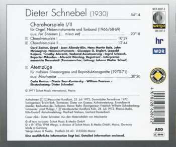 CD Dieter Schnebel: Choralvorspiele I / II ⋅ Atemzüge 