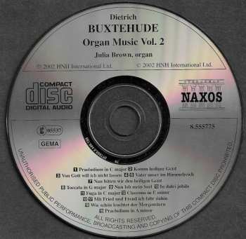 CD Dieterich Buxtehude: Dieterich Buxtehude Organ Music Vol.2
