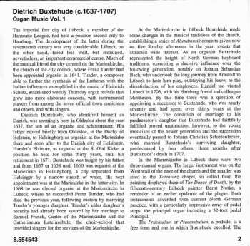 CD Dieterich Buxtehude: Dietrich Buxtehude Organ Music Vol.1