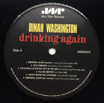 LP Dinah Washington: Drinking Again LTD
