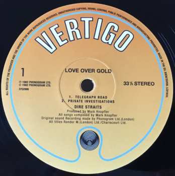 LP Dire Straits: Love Over Gold