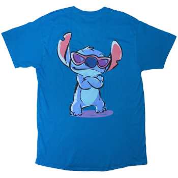 Merch Disney: Disney Unisex T-shirt: Stitch Logo (blue) (back Print) (small) S
