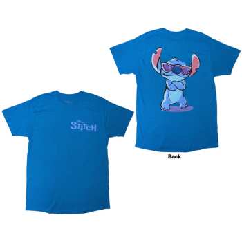 Merch Disney: Disney Unisex T-shirt: Stitch Logo (blue) (back Print) (small) S