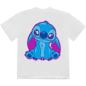 Merch Disney: Disney Unisex T-shirt: Stitch Spray Paint (white) (back Print) (small) S