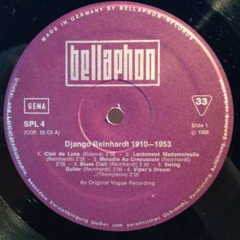 5LP/Dobozkészlet Django Reinhardt: 1910 - 1953