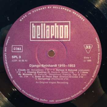 5LP/Dobozkészlet Django Reinhardt: 1910 - 1953