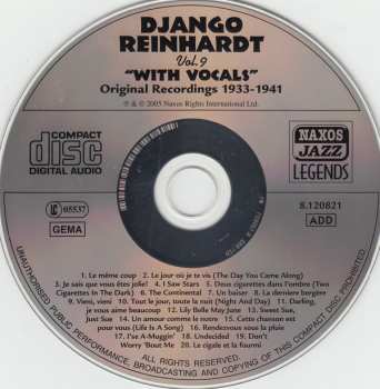 CD Django Reinhardt: Django Reinhardt With Vocals (Classic Recordings 1933-1941)