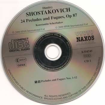 2CD Dmitri Shostakovich: 24 Preludes And Fugues, Op 87
