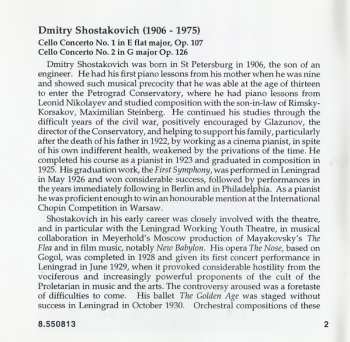 CD Dmitri Shostakovich: Cello Concertos Nos. 1 And 2