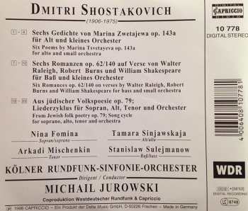 CD Dmitri Shostakovich: Gedichte Op. 143a / Romanzen Op. 62 & 140 / Aus Jüdischer Volkspoesie Op. 79