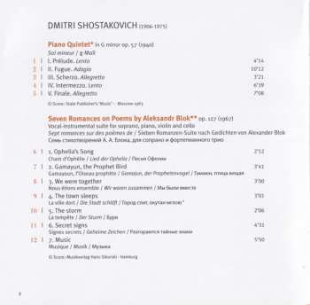 CD Dmitri Shostakovich: Piano Quintet | Seven Romances (On Poems By Alexander Blok)